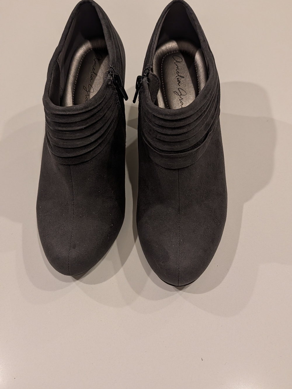 Gray Women's Suede Ankle Booties -